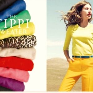 J. Crew Bright Yellow Tippi Crew Neck Sweater